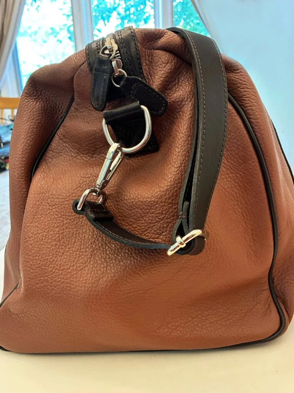 Valentina / Pelle Leather Duffle Bag, Made in Italy